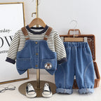 Conjunto Infantil 3 Peças Jeans Lístras