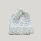 Kit 3 peças Bebê Casaco Tricot Gorro E Luva Off White