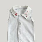 Kit Saída Maternidade Premium 4 Peças Tricot bordado Boat Listras Red