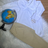 Body s bordado c calça verde