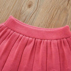 Conjunto Infantil Feminino Tricô Plíssado Moranguinhos