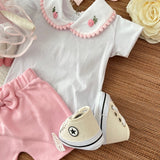 Florzinha rosa c/borda de bolinha