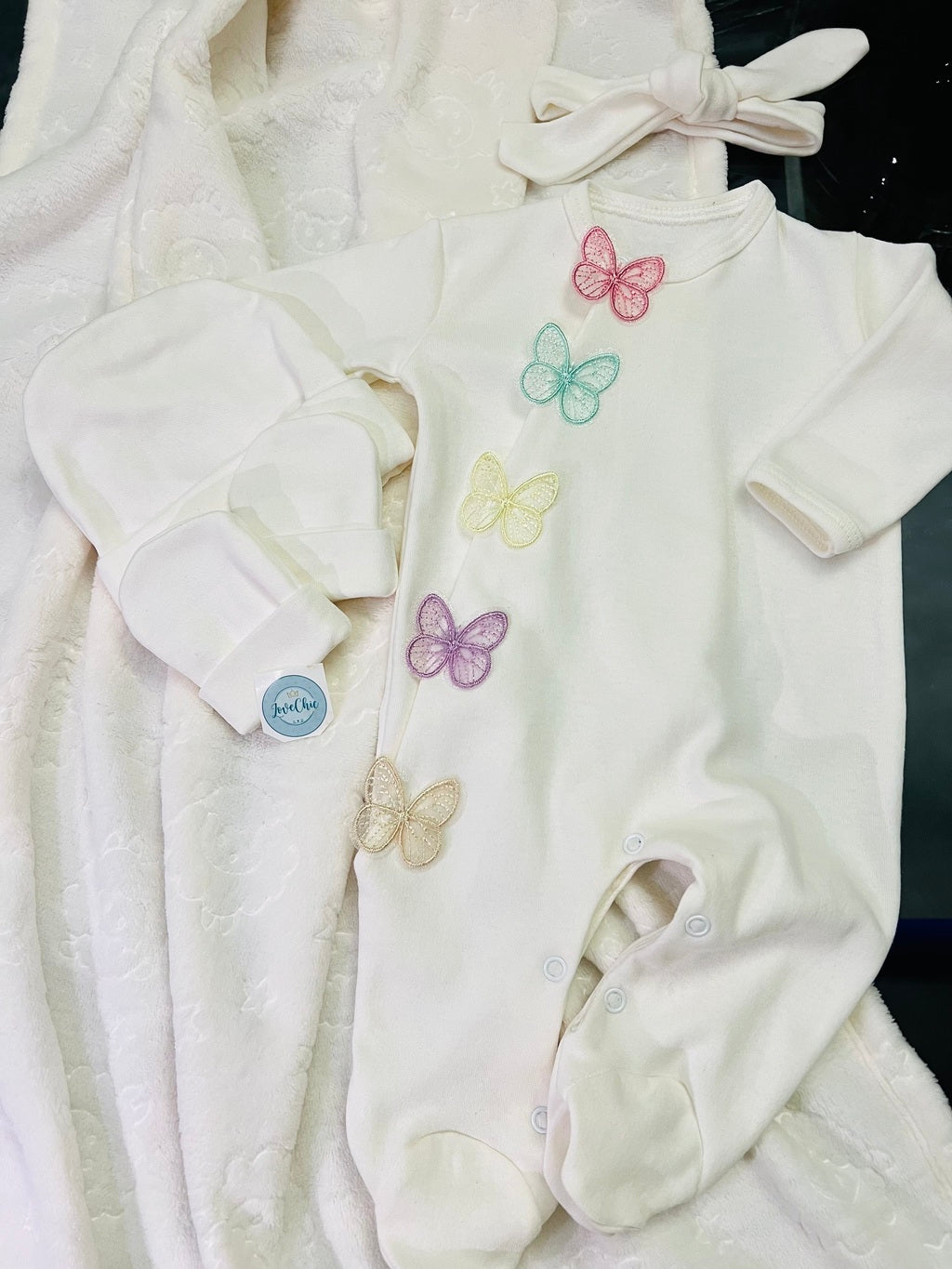 Saída maternidade borboleta