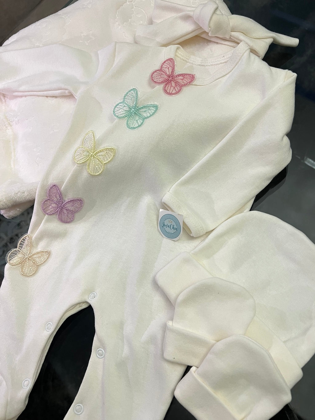 Saída maternidade borboleta