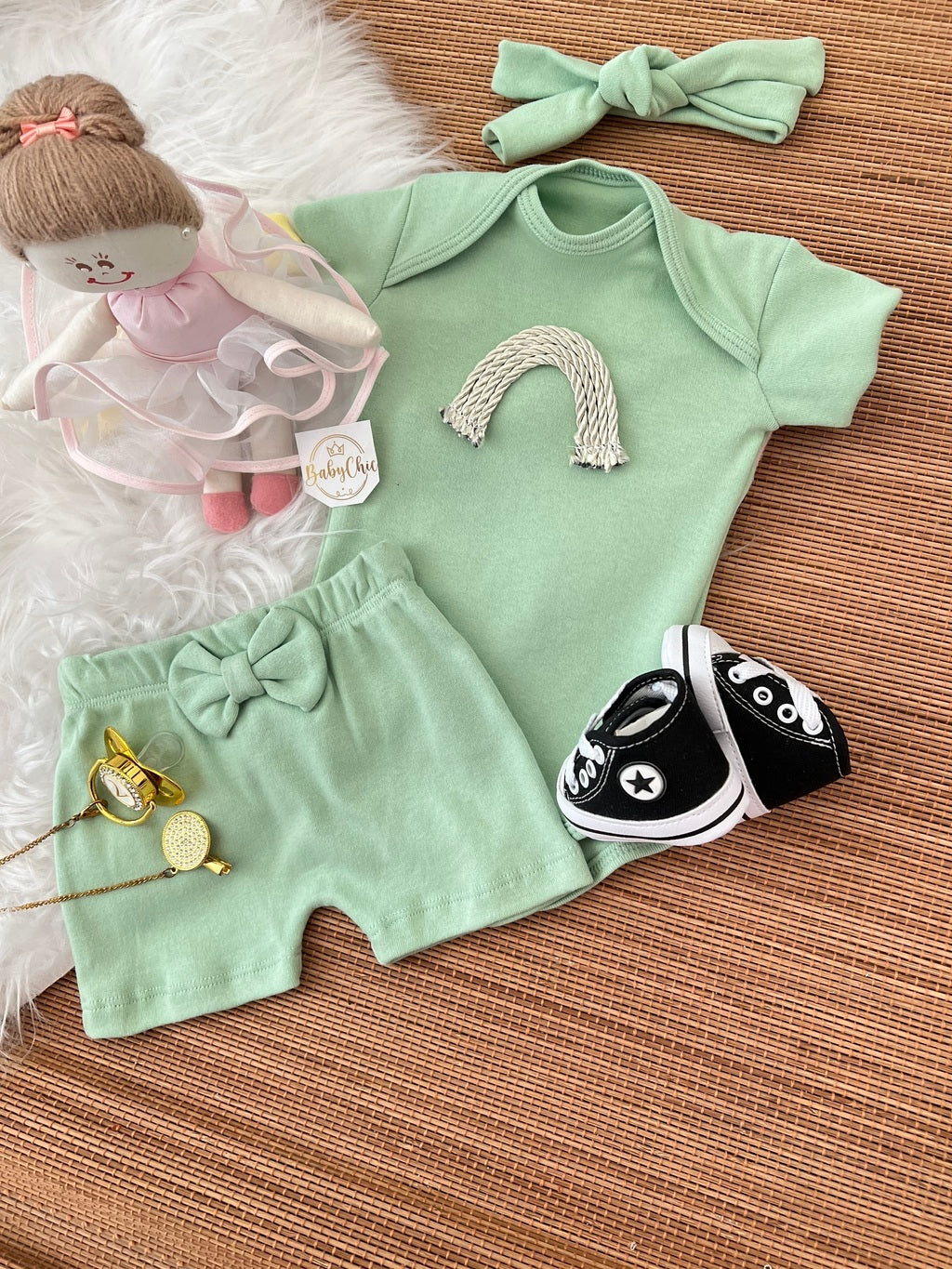 Kit basiquinho menina em fio egípcio