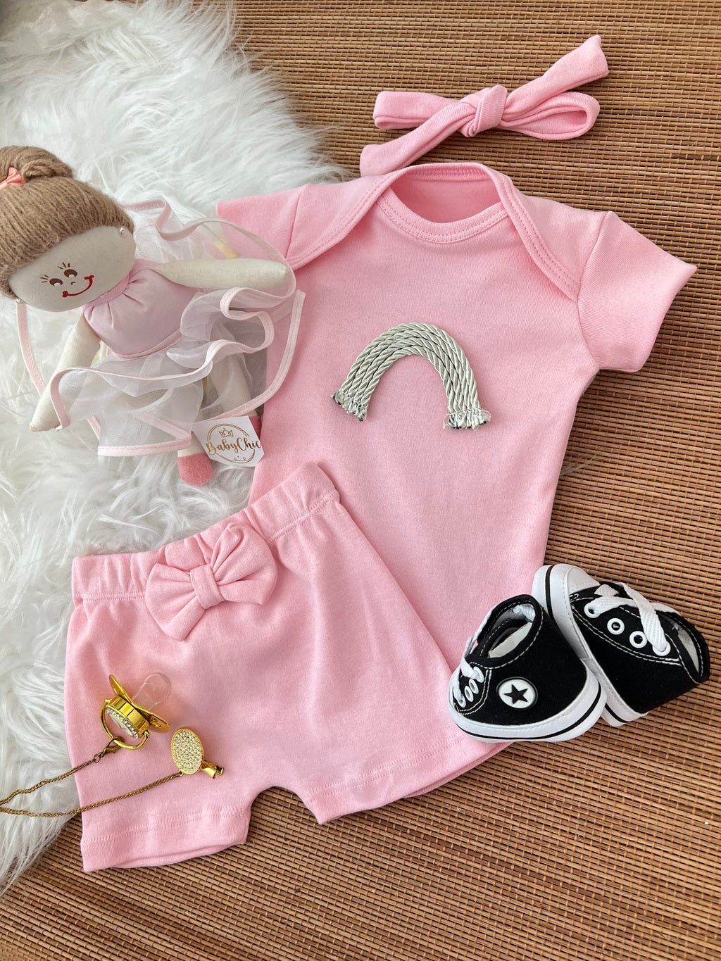 Kit basiquinho menina em fio egípcio