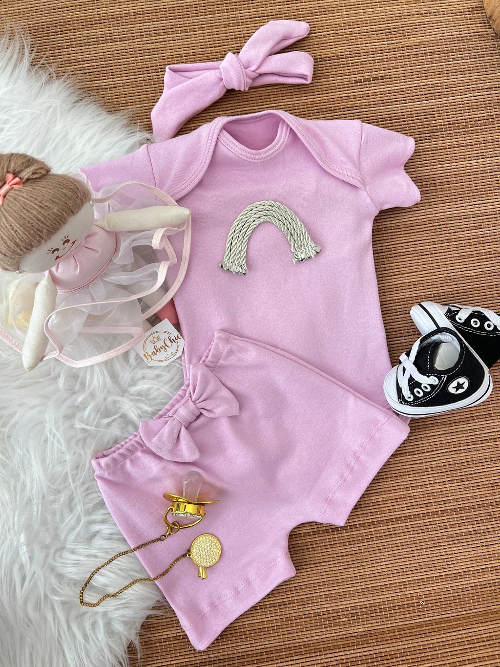 Kit basiquinho menina em fio egípcio