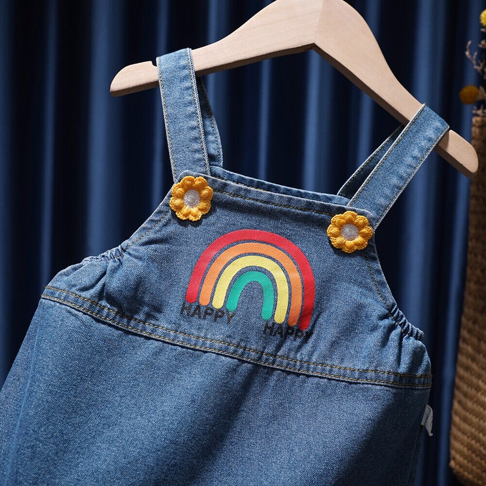 Jardineira Infantil Feminina Arco-Íris